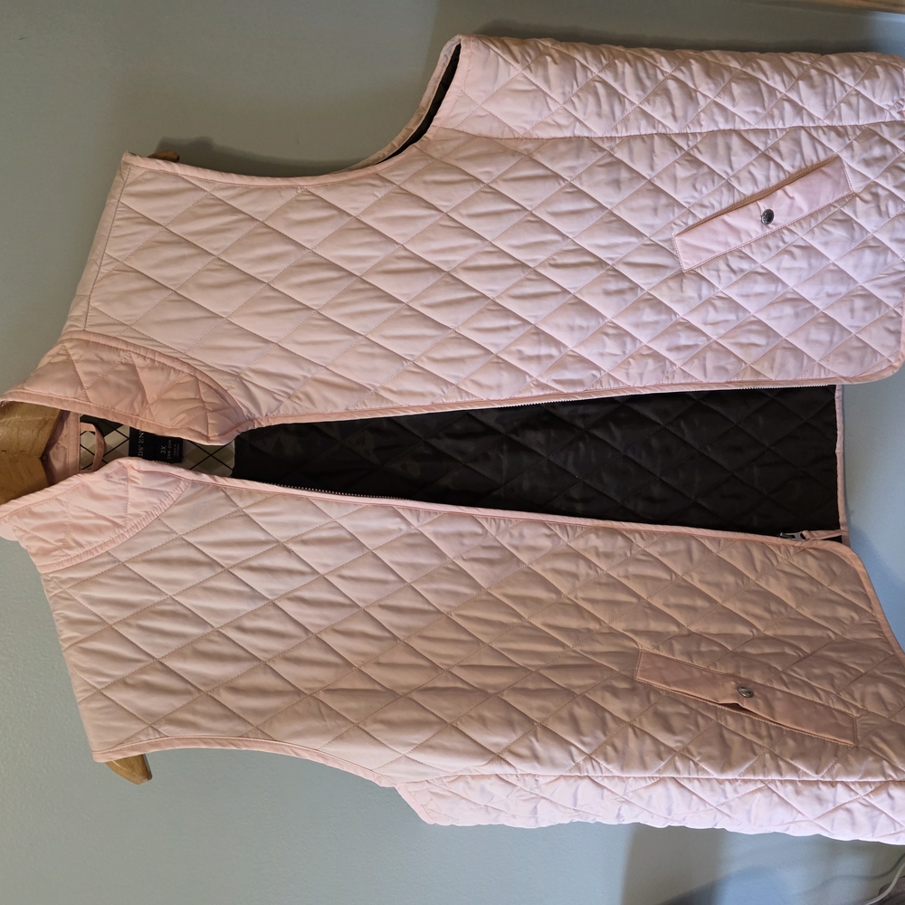 Lands' End Pink Quilted Vest Lightweight Sleeveless